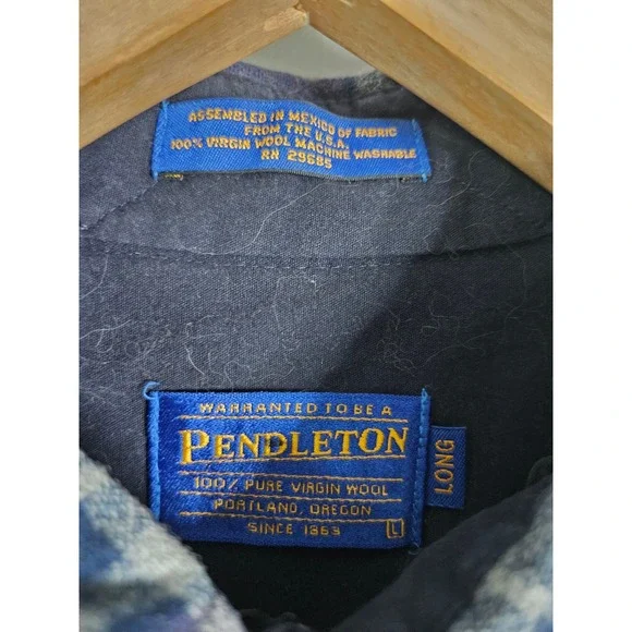 Vtg LL Bean Flannel Lined Canvas Shirt Jacket Mens LTan Khaki Plaid Lining - Picture 5 of 8